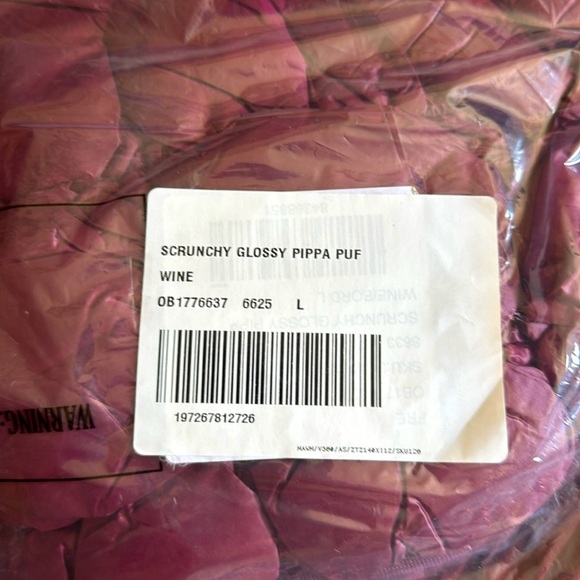 NWT $198 Free People Scrunchy Glossy Pippa Puffer Jacket Wine Oxblood Red LARGE - Picture 7 of 9